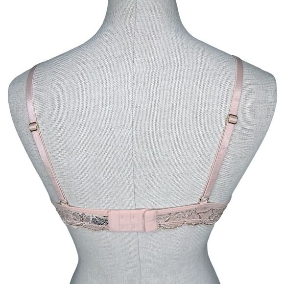NWT Pepper Laidback Lace Bra sz 34AA * Sienna Rose Pink Underwire Mesh Overlay - Picture 3 of 7
